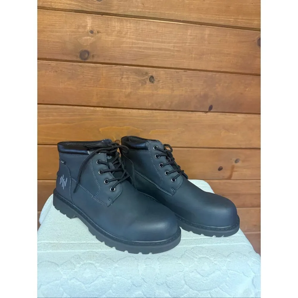 Five Store City Men’s Chukka Black Faux Leather Boots Sz 42 (9) NIB